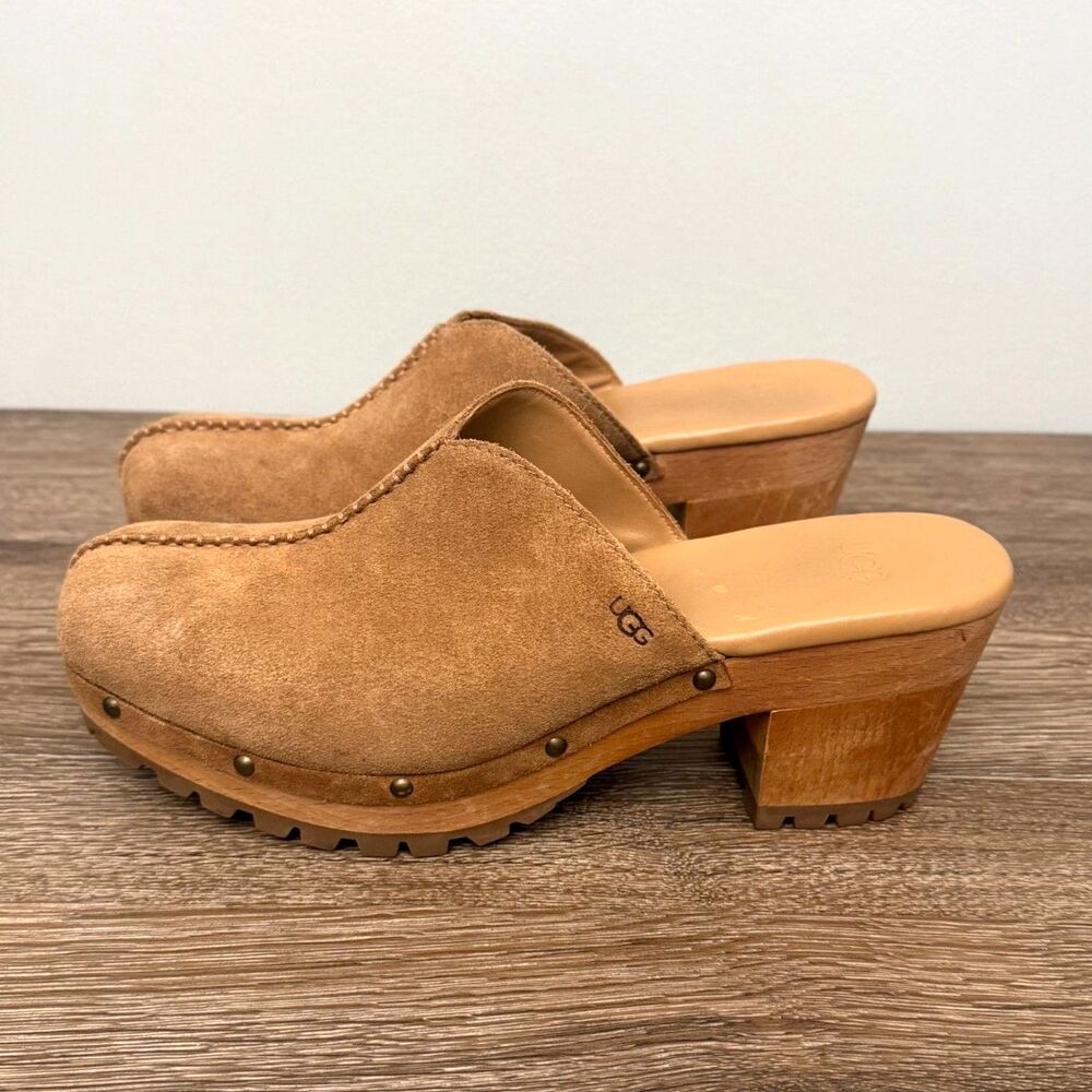 UGG Tan Suede Clog Mules